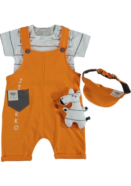 Zebralı Bebe Salopet Turuncu