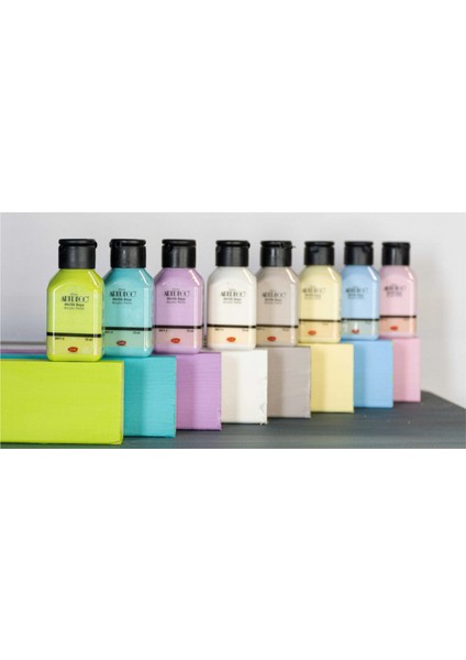 Akrilik Boya 8X75ML Pastel Smoky + Siyah 500ML + Beyaz 50 fiyatları