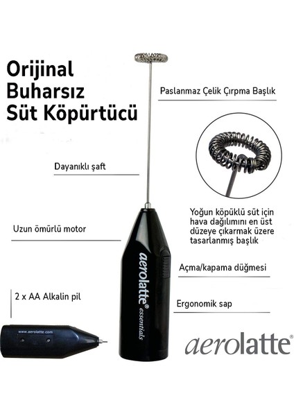 Orijinal Buharsız Kahve / Süt Köpürtücü, Standlı Beyaz