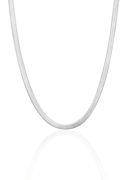 925 Ayar Yassı Zincir 45 cm