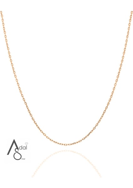 Hayalet Rose Gold Kaplama Gümüş Kolye Zinciri (1 Mm)