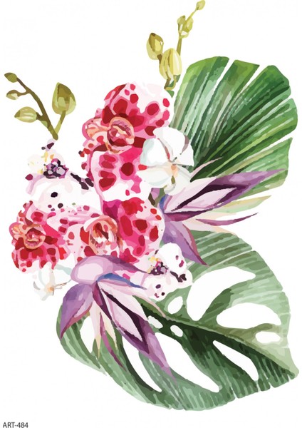 Deve Tabanı, Çiçekler-2 Geçici Dövme,geçici Tattoo ,vücut Dövme,kol Bilek Dövme,boyun Dövme,sırt Dövme fiyatları