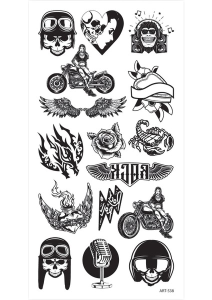 Artikel Kuru Kafa -7 Geçici Dövme,geçici Tattoo ,vücut Dövme,kol Bilek Dövme,boyun Dövme,sırt Dövme fiyatları