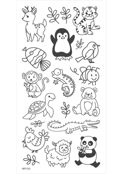 Artikel Animals -3 Geçici Dövme,geçici Tattoo ,vücut Dövme,kol Bilek Dövme,boyun Dövme,sırt Dövme fiyatları