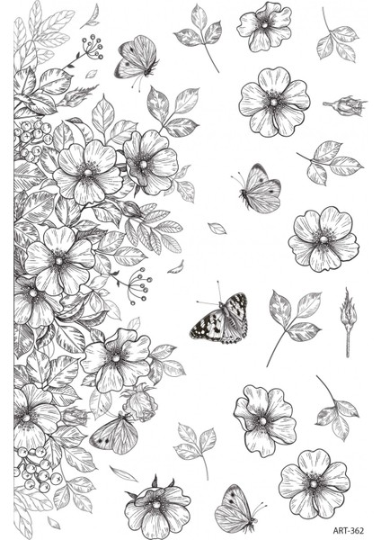 Snake, Rose Çiçekler ve Kelebek Geçici Dövme,geçici Tattoo ,vücut Dövme,kol Bilek Dövme,boyun Dövme,sırt Dövme fiyatları