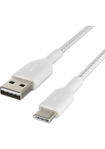 USB Type-C Örgülü Data & Hızlı Şarj Kablosu 1m Beyaz CAB004BT1MWH2PK