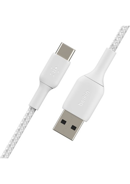 USB Type-C Örgülü Data & Hızlı Şarj Kablosu 1m Beyaz CAB004BT1MWH2PK