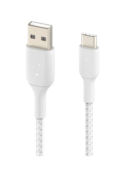 USB Type-C Örgülü Data & Hızlı Şarj Kablosu 1m Beyaz CAB004BT1MWH2PK