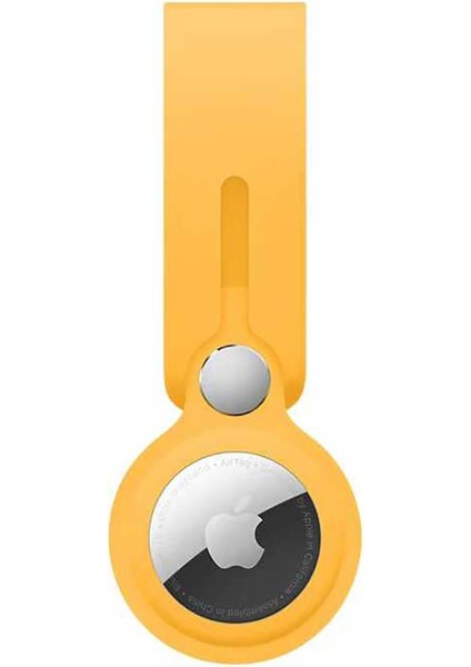 Tüm Iphone'lar Airtag Loop Silikon Anahtarlık Sarı Kılıf