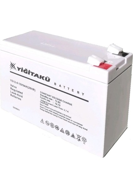 Yiğit 12 V 9 Ah-Amper Kuru Agm Tip Akü Ups Güç Kaynağı 12V9AHYİĞİT