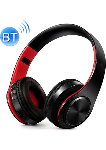 LPT660 Katlanır Müzik Bluetooth Kulaklık Desteği Tf Kartı Kırmızı (Yurt Dışından)