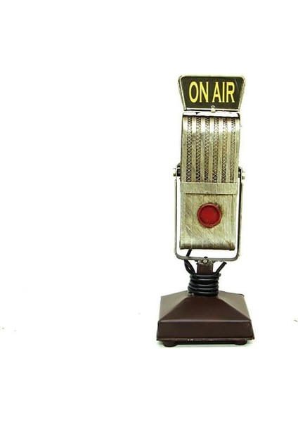 Dekoratif Metal Mikrofon Obje Biblo Vintage Hediyelik