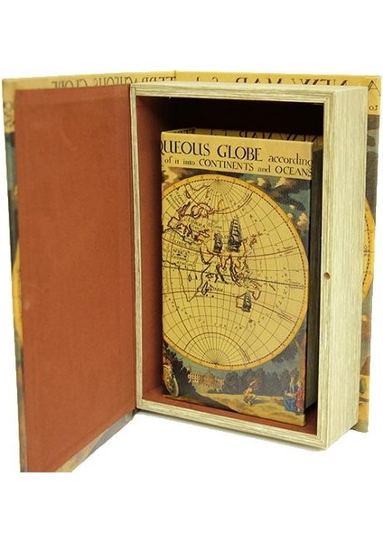 Kutu Kitap Harita 2'li Set Dekoratif Hediyelik modelleri