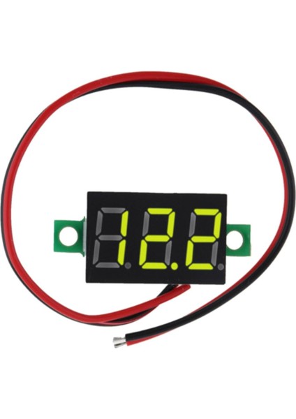 0.28 Inç 2 Tel LED DC2.5-30V Voltmetre Dijital Gerilim Ölçer Test Cihazı -Sarı (Yurt Dışından)
