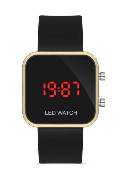 Unisex Siyah Silikon Kordonlu Dijital Kol Saati APWR032902