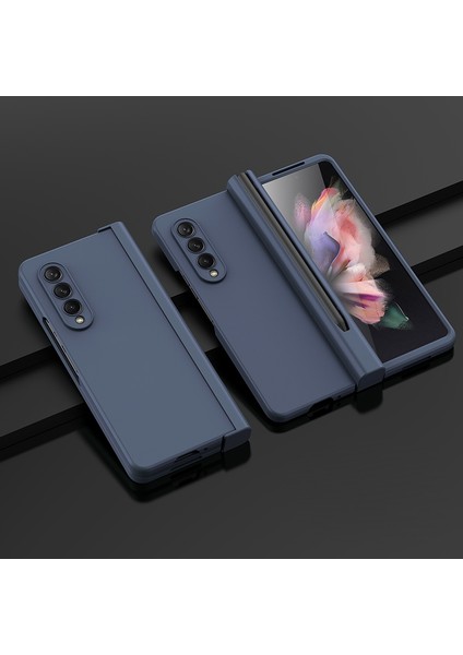Samsung Galaxy Z Fold3 5g Mavi Için Pc+ Temperli Film Kılıfı (Yurt Dışından)