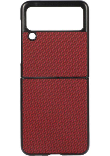 Samsung Galaxy Z Flip3 Için Karbon Fiber Doku Kasası 5g Kırmızı (Yurt Dışından)