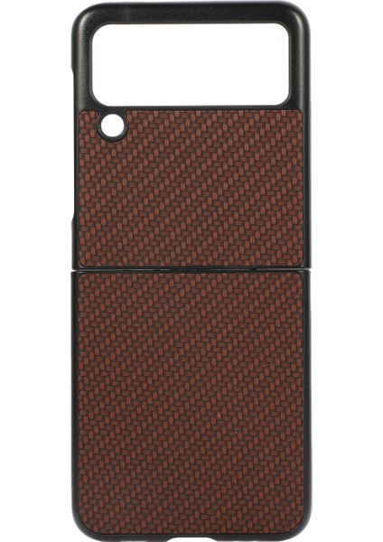 Samsung Galaxy Z Flip3 5g Kahverengi Için Karbon Fiber Doku Kasası (Yurt Dışından)
