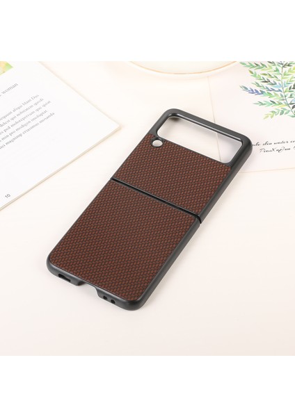 Samsung Galaxy Z Flip3 5g Kahverengi Için Karbon Fiber Doku Kasası (Yurt Dışından) modelleri