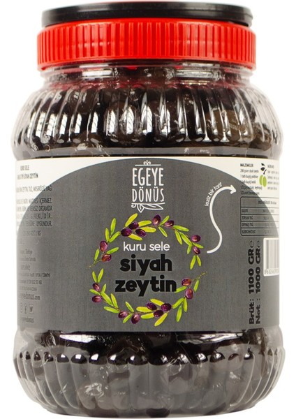 Çok Az Tuzlu Kuru Sele Siyah Zeytin (Kurutma Siyah Light Zeytin) 1 kg