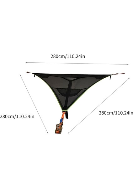 2.8m Hava Çadır Çok Kişilik Kamp Üçgen Hamak Siyahı (Yurt Dışından)