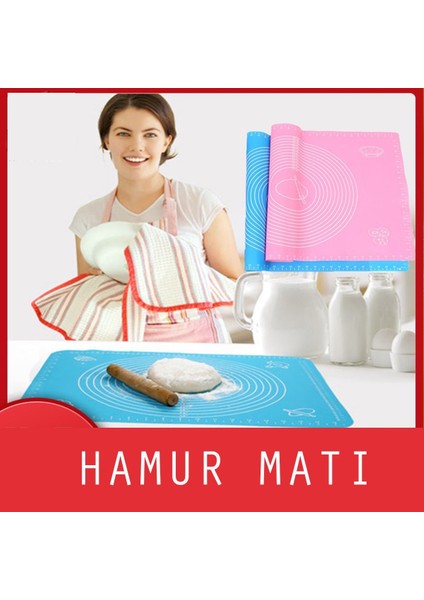 30*40 cm Hamur Matı Silikon Ölçekli Kullanımı Kolay Hamur Açma Matı