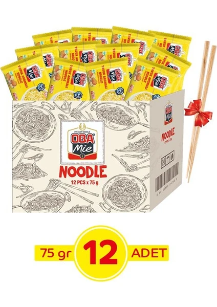 Oba Mie Tavuk Aromalı Hazır Noodle 12'li