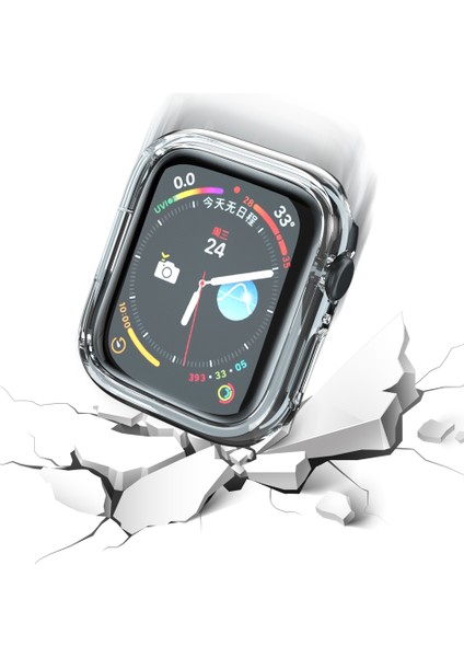 Apple Watch S 7 41 mm Şeffaf Için Ektroplatılmış Pc Saat Kılıfı (Yurt Dışından) modelleri