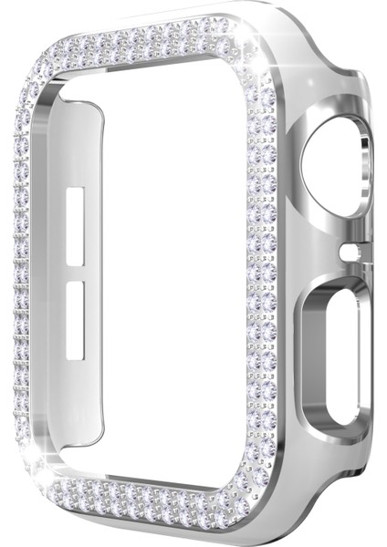 Apple Watch 6 & Se & 5 & 4 44 mm Beyaz + Gümüş Için Pc Saat Kılıfı (Yurt Dışından)