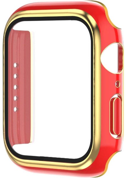 Apple Watch S 6/5/4/se 40 mm Kırmızı + Altın Için 2 Renkli Pc Kılıfı (Yurt Dışından)