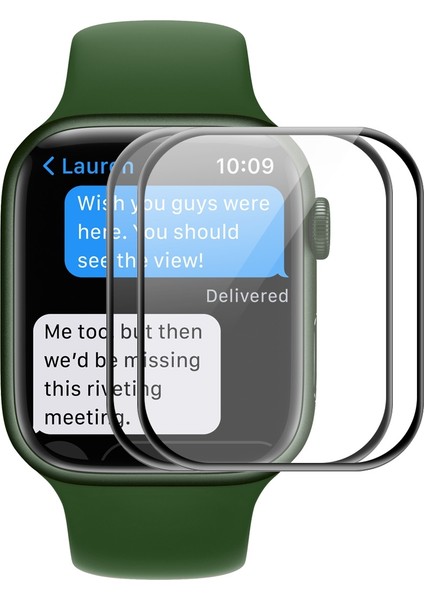 2'li Apple Watch S 7 41 mm Siyah Için Tam Ekran Film (Yurt Dışından)