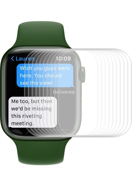 Apple Watch S 7 41 mm Şeffaf Için 10 Adet Tam Ekran Film (Yurt Dışından)