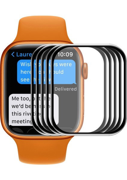 Apple Watch S 7 41 mm Siyah Için 5 Adet Tam Ekran Film (Yurt Dışından)