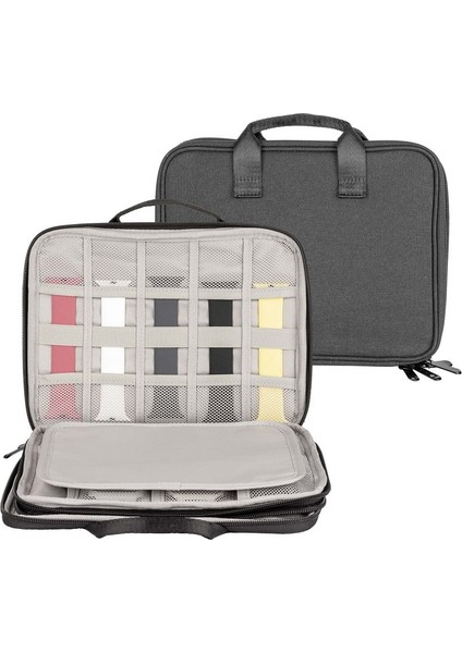 Taşınabilir Çift Katmanlı Kayış Depolama Torbası Siyah (Yurt Dışından)