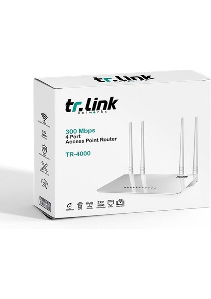 TR-4000 300MBPS 4port 4ANTENLI Access Point Router