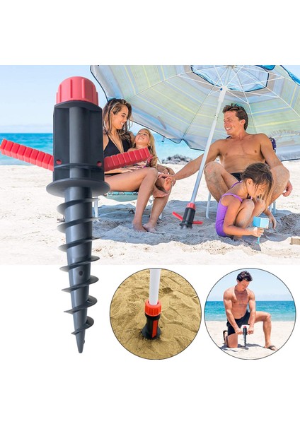 32 mm Boru Çapı Şemsiye Plastik Spiral Zemin Fiş Kırmızı Siyah (Yurt Dışından)