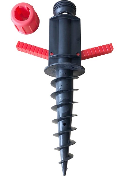 32 mm Boru Çapı Şemsiye Plastik Spiral Zemin Fiş Kırmızı Siyah (Yurt Dışından)