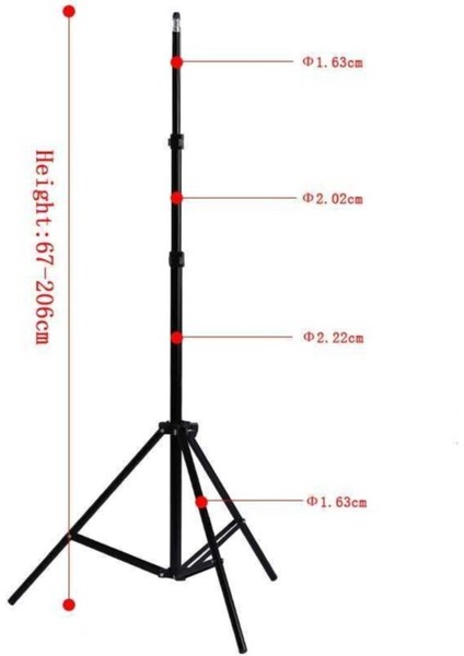 Teleskopik Tripod Uzun Tripod 2.1 M Tripod Siyah