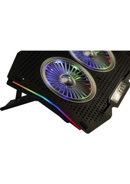 INC-607GMS Arrax Iı 2x Rgb Fan, LCD Control Panel, 7 Steps 10 ”-1 8” Gamıng Notebook Cooler