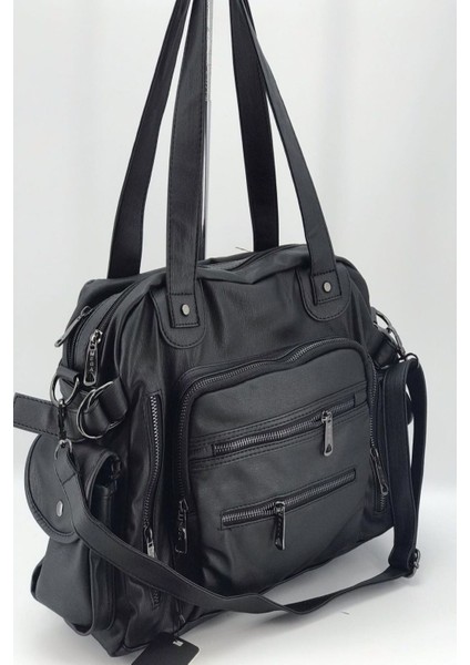 Mega Kadın Siyah Omuz Çantası