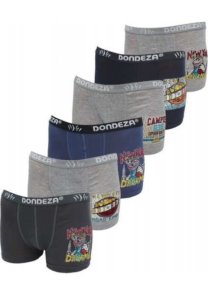 506 Baskılı Erkek Çocuk Boxer 12'li