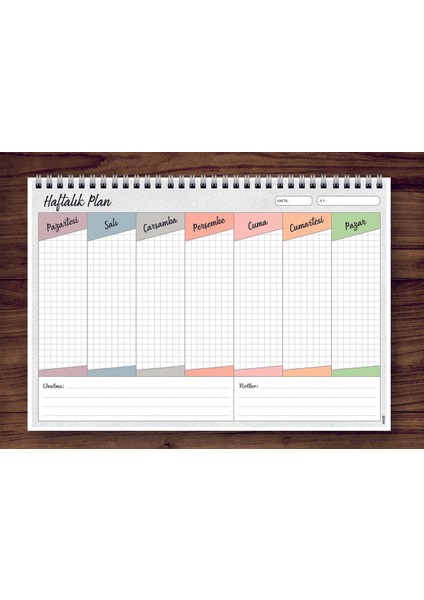 Express Planner A4 Haftalık Planlayıcı Rainbow2