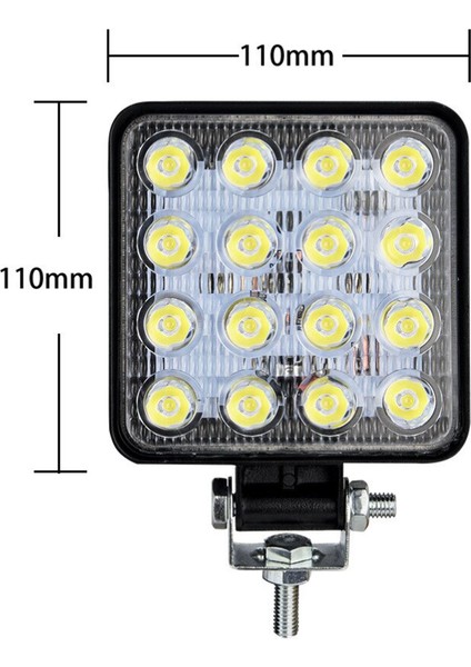 1 Adet 16 LED Off Road Işık Lamba Araç Aydınlatma Jeep Tekne