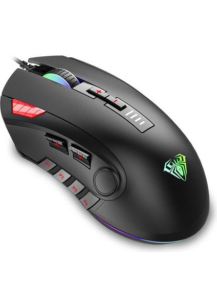 H512 Gaming Mouse Rgb Optik Programlama 5000 Dpı Ağırlığı Ayarlanabilir Ergonomik Kablolu Ofis Faresi Dizüstü Bilgisayar Için (Yurt Dışından)