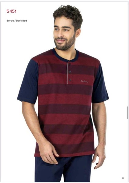 5451 Erkek Penye 3'lü Pijama Takım 21Y