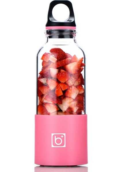 Bingo 500ML USB Şarj Edilebilir Meyve Sıkacağı Pembesi (Yurt Dışından)