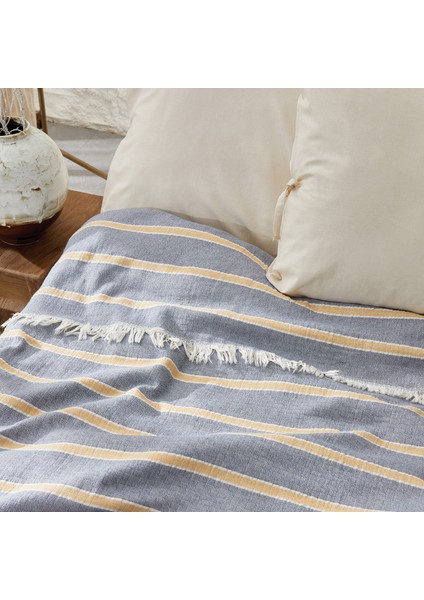 Bedding Vitali Çift Kişilik Müslin Pike Yatak Örtüsü - Lacivert modelleri