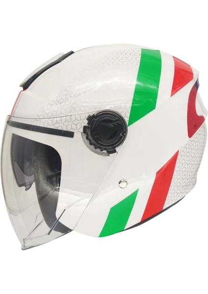 Rsv 618 Güneş Vizörlü Yarım Kask Italyan Desen