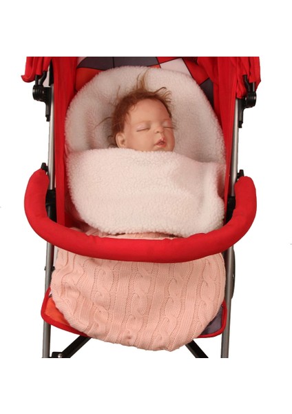 Kalın Bebek Kundak Sargısı Örme El Envope Uyku Tulumu Pembe (Yurt Dışından)