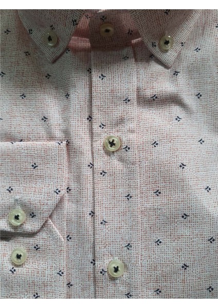 Erkek Desenli Slim Spor Gömlek RP003 - Pembe - M fiyatları